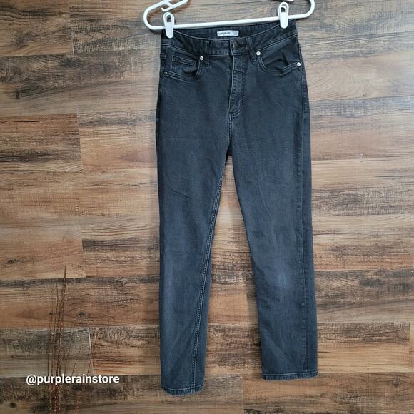 Elizabeth & James Jeans 6 Vintage Straight High Rise Tummy Control Black Wash - Picture 1 of 11